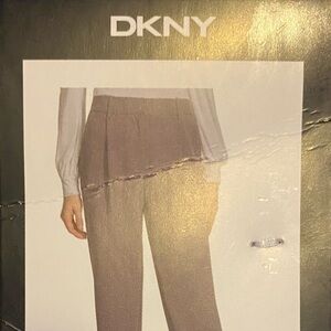 DKNY Wide-Leg High-Rise Pants in Taupe